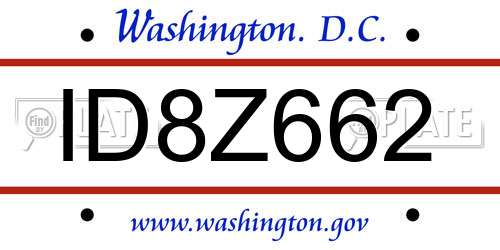 ID8Z662 District Of Columbia License Plate