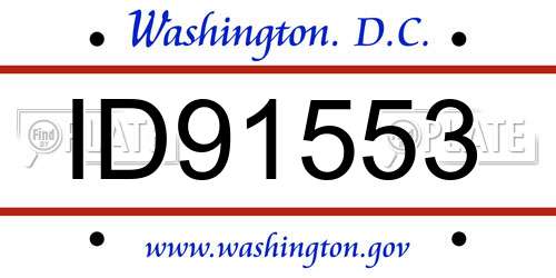 ID91553 District Of Columbia License Plate