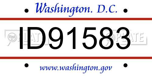 ID91583 District Of Columbia License Plate