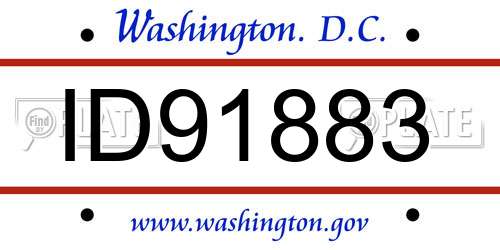 ID91883 District Of Columbia License Plate
