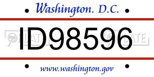 ID98596 District Of Columbia License Plate