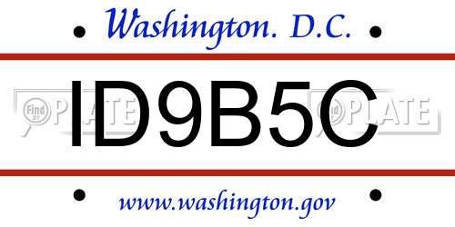 ID9B5C District Of Columbia License Plate