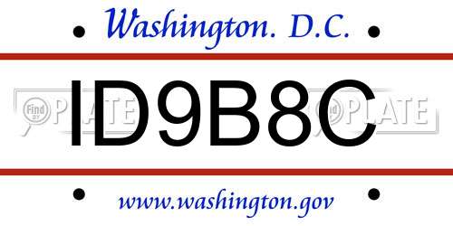 ID9B8C District Of Columbia License Plate