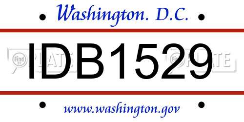 IDB1529 District Of Columbia License Plate