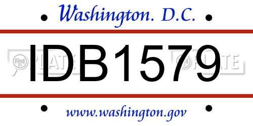 IDB1579 District Of Columbia License Plate