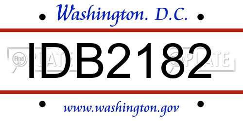 IDB2182 District Of Columbia License Plate
