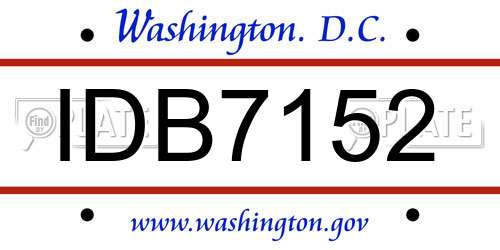 IDB7152 District Of Columbia License Plate
