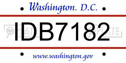 IDB7182 District Of Columbia License Plate