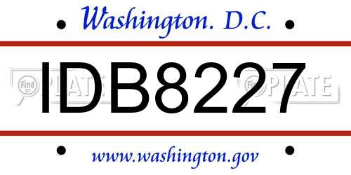 IDB8227 District Of Columbia License Plate
