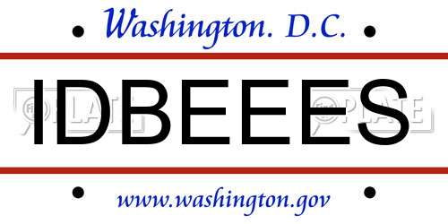 IDBEEES District Of Columbia License Plate