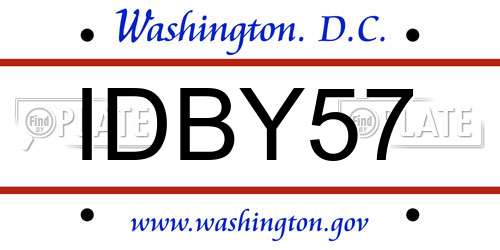 IDBY57 District Of Columbia License Plate