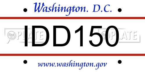 IDD150 District Of Columbia License Plate