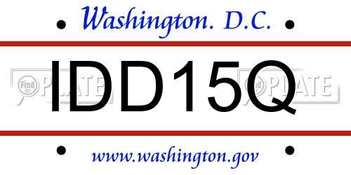 IDD15Q District Of Columbia License Plate