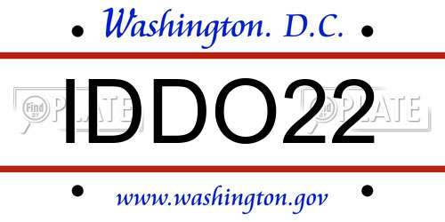 IDDO22 District Of Columbia License Plate