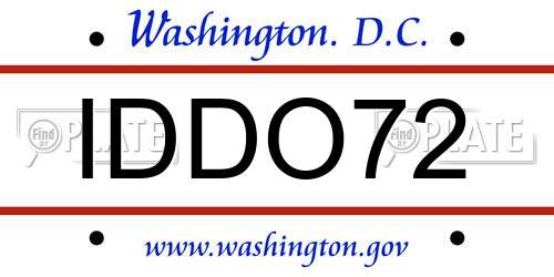 IDDO72 District Of Columbia License Plate