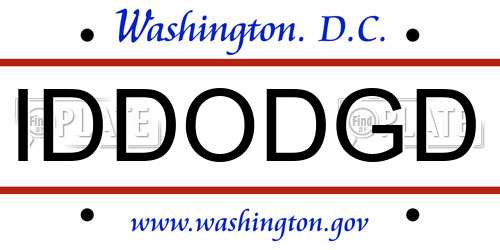 IDDODGD District Of Columbia License Plate