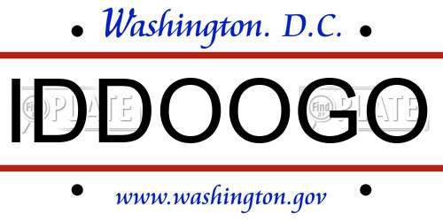 IDDOOGO District Of Columbia License Plate