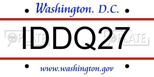 IDDQ27 District Of Columbia License Plate