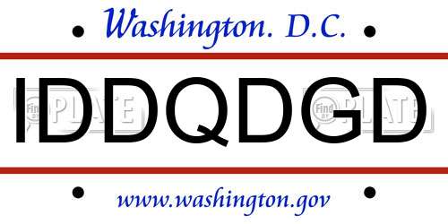 IDDQDGD District Of Columbia License Plate