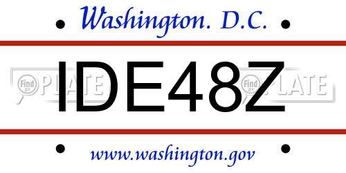 IDE48Z District Of Columbia License Plate