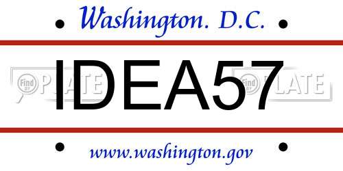 IDEA57 District Of Columbia License Plate