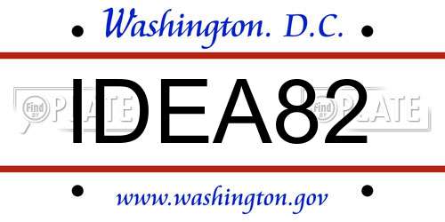 IDEA82 District Of Columbia License Plate