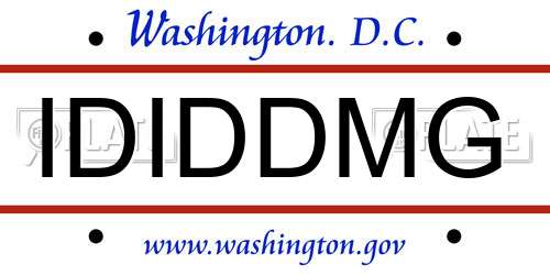 IDIDDMG District Of Columbia License Plate