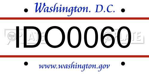 IDO0060 District Of Columbia License Plate