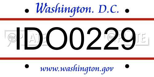 IDO0229 District Of Columbia License Plate