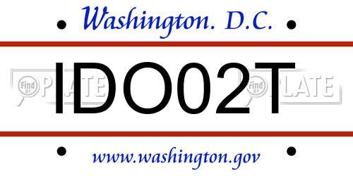 IDO02T District Of Columbia License Plate