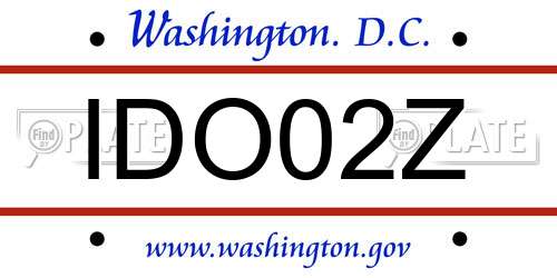 IDO02Z District Of Columbia License Plate