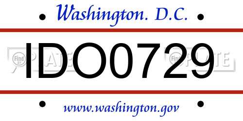 IDO0729 District Of Columbia License Plate