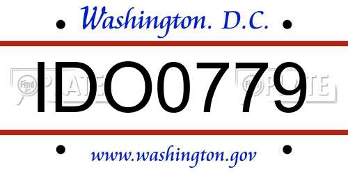 IDO0779 District Of Columbia License Plate
