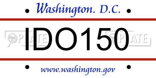 IDO150 District Of Columbia License Plate