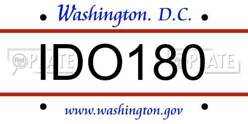IDO180 District Of Columbia License Plate