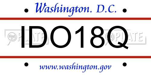 IDO18Q District Of Columbia License Plate