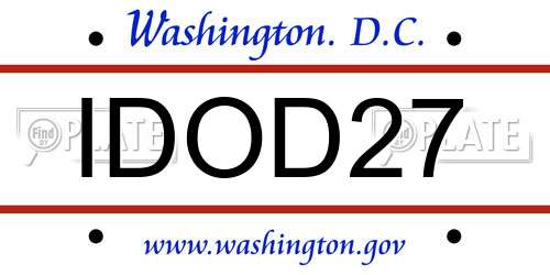 IDOD27 District Of Columbia License Plate