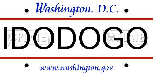 IDODOGO District Of Columbia License Plate
