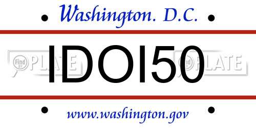 IDOI50 District Of Columbia License Plate