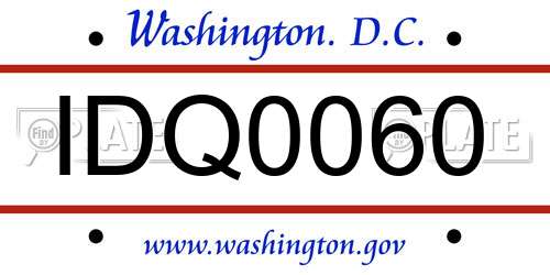 IDQ0060 District Of Columbia License Plate