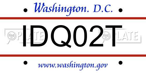 IDQ02T District Of Columbia License Plate