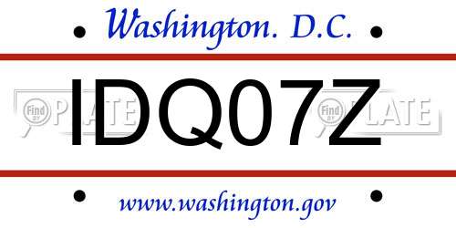 IDQ07Z District Of Columbia License Plate