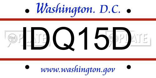 IDQ15D District Of Columbia License Plate