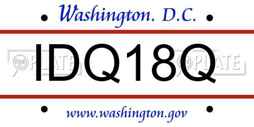 IDQ18Q District Of Columbia License Plate