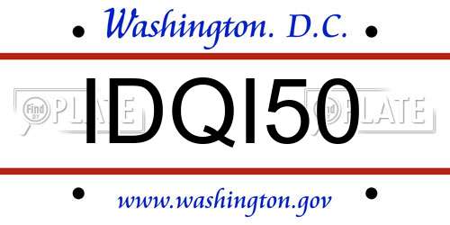 IDQI50 District Of Columbia License Plate