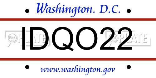 IDQO22 District Of Columbia License Plate