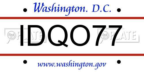 IDQO77 District Of Columbia License Plate
