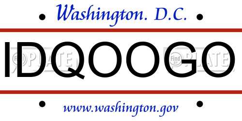 IDQOOGO District Of Columbia License Plate