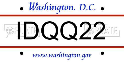 IDQQ22 District Of Columbia License Plate