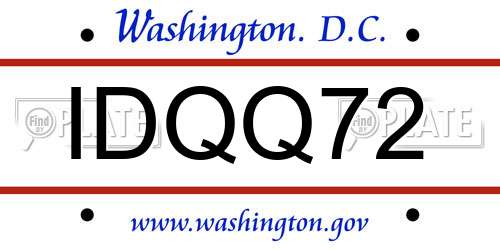 IDQQ72 District Of Columbia License Plate
